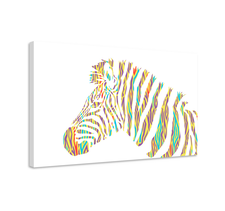 Wandbild tier buntes zebra kopf - TenStickers