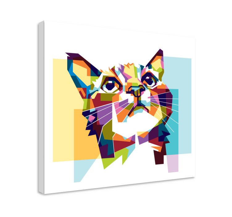 Wandbilder Katzen Geometrische katze - TenStickers