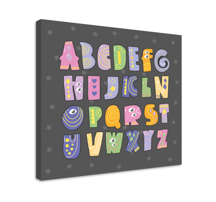Leinwandbild mit verspielten buchstaben - TenStickers