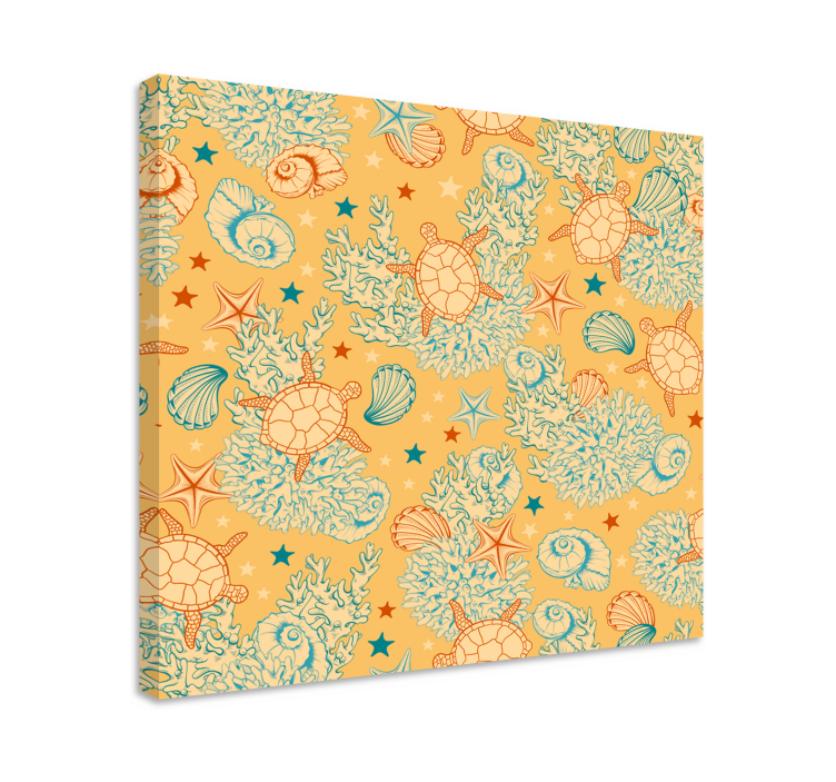 Leinwandbild meer mit meeresschildkröten-muster - TenStickers