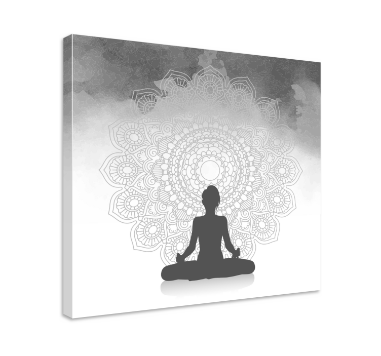 Mandala Wandbilder Mandala silhouette meditation - TenStickers
