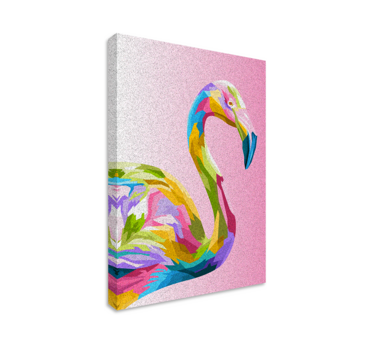 Wandbild tier buntes flamingo profil - TenStickers