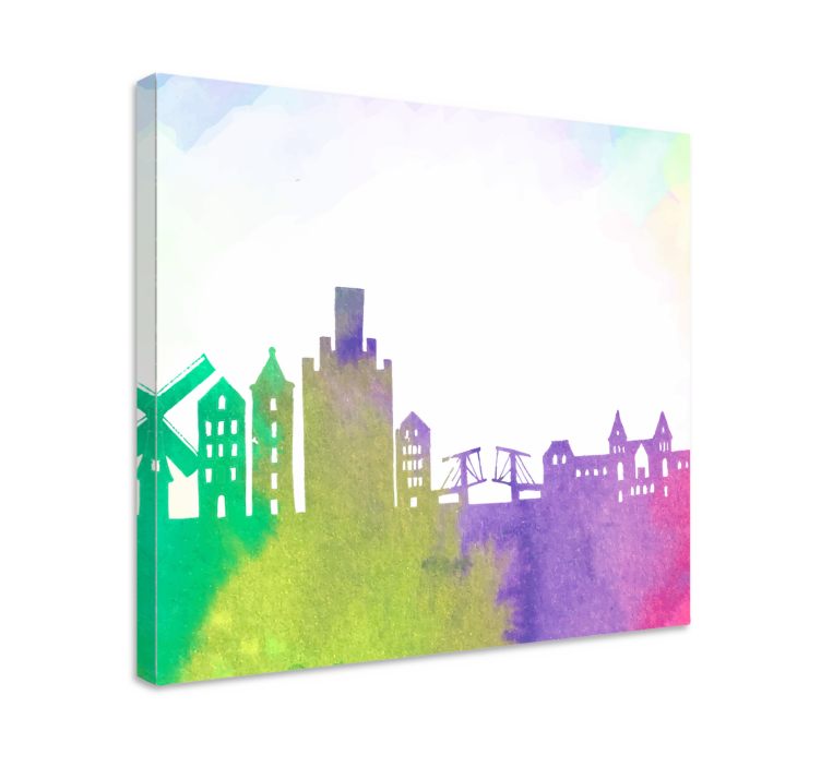 Leinwandbild stadt silhouette skyline - TenStickers