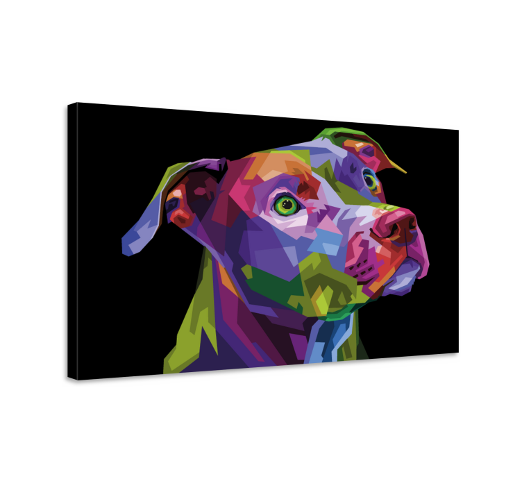Wandbilder Hunde Mehrfarbiger moderner pitbull - TenStickers