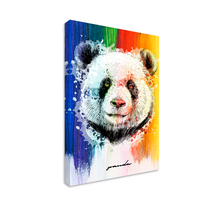 Wandbild tier buntes panda porträt - TenStickers