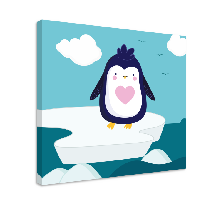 3d leinwandbild mit süßem pinguin charakter - TenStickers