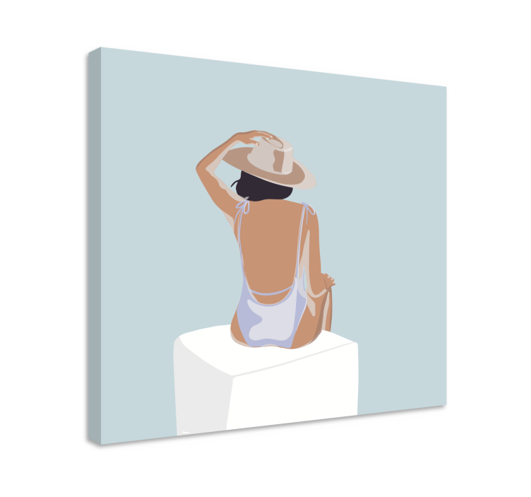 Wandbild Schlafzimmer Mode mädchen minimalistischer stil - TenStickers