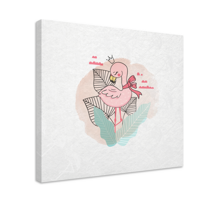 Wandbild tier flamingo mit schleife - TenStickers