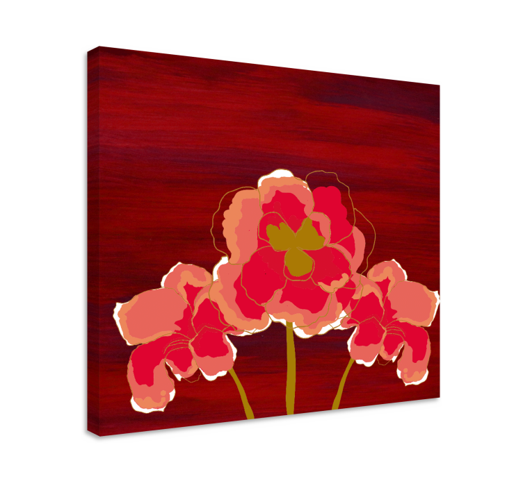 Leinwandbild lebhaftes blumen-trio - TenStickers