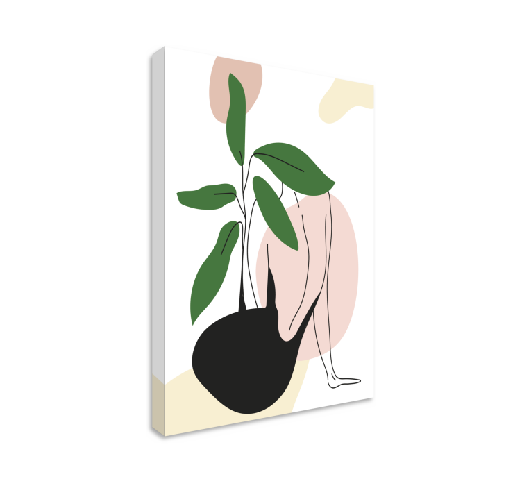 Leinwandbild abstrakt weibliche figur pflanze - TenStickers