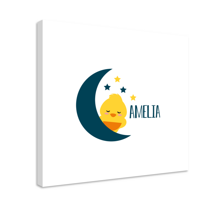 Leinwandbild babys schlafendes küken mond - TenStickers