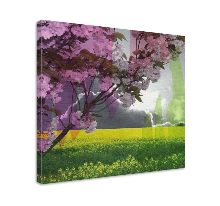 Leinwandbild blühende blumenlandschaft - TenStickers