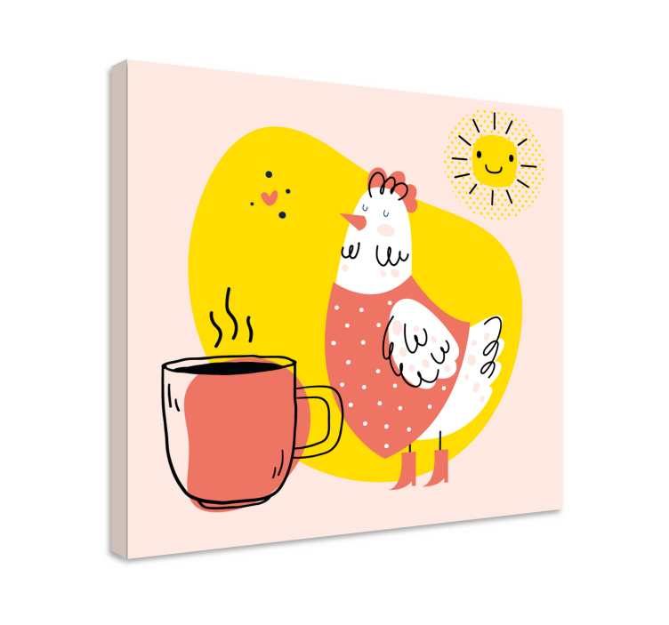 Wandbild tier fröhliches huhn am morgen - TenStickers