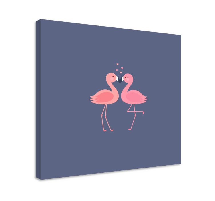 Leinwandbild Diele Flamingos bilden ein herz - TenStickers