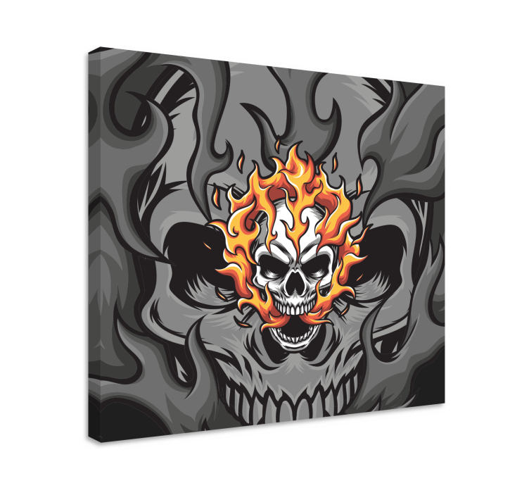Wandbilder sprüche totenkopf mit flammen - TenStickers