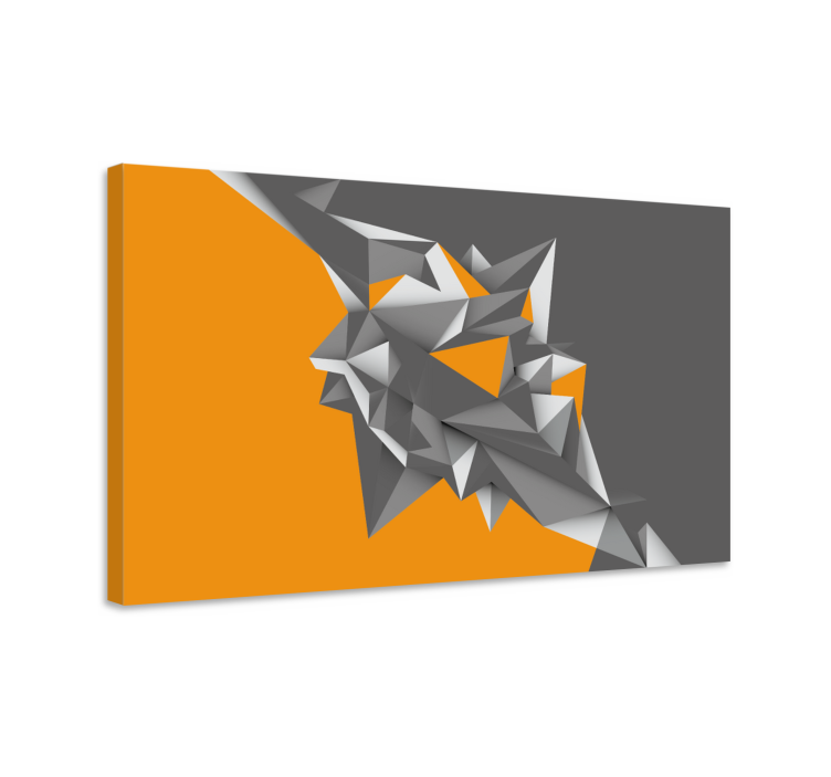 3D Wandbilder Graue und orange geometrische abstrakte formen - TenStickers
