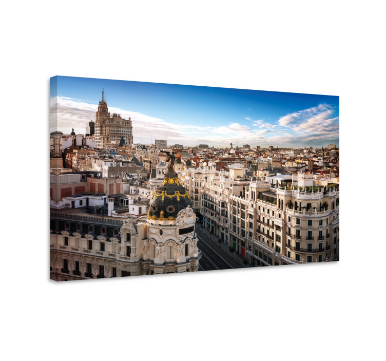 Leinwandbild madrid skyline ansicht - TenStickers