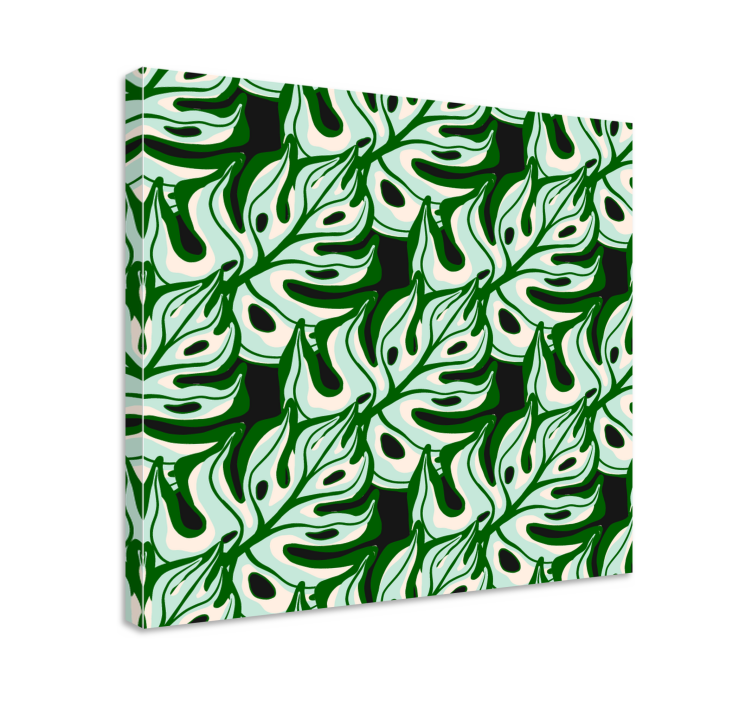 Leinwandbild mit monstera blattmuster - TenStickers