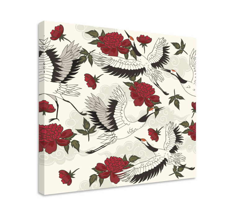 Mandala wandbilder kraniche und blumen - TenStickers