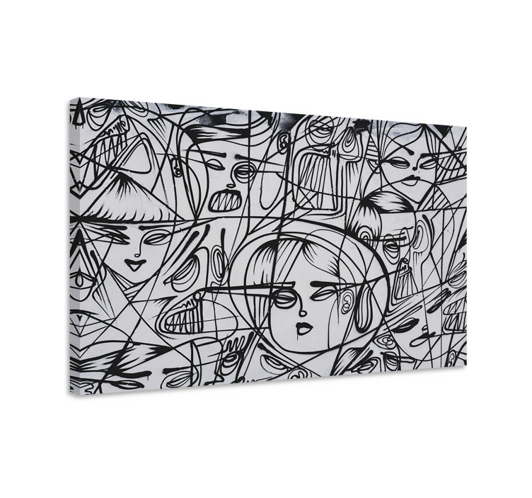 Leinwandbild abstrakt gesichter im abstrakten design - TenStickers