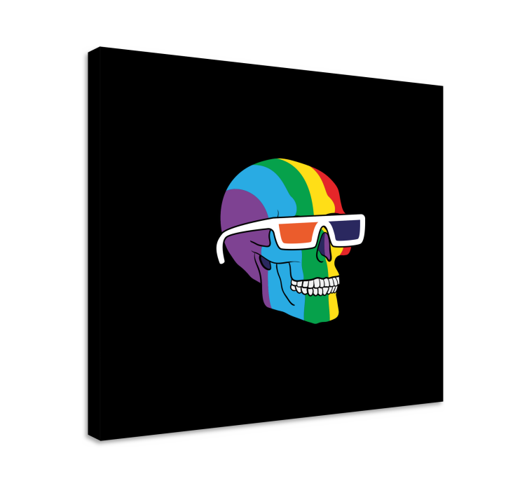 Leinwandbild obst regenbogen totenkopf brille - TenStickers