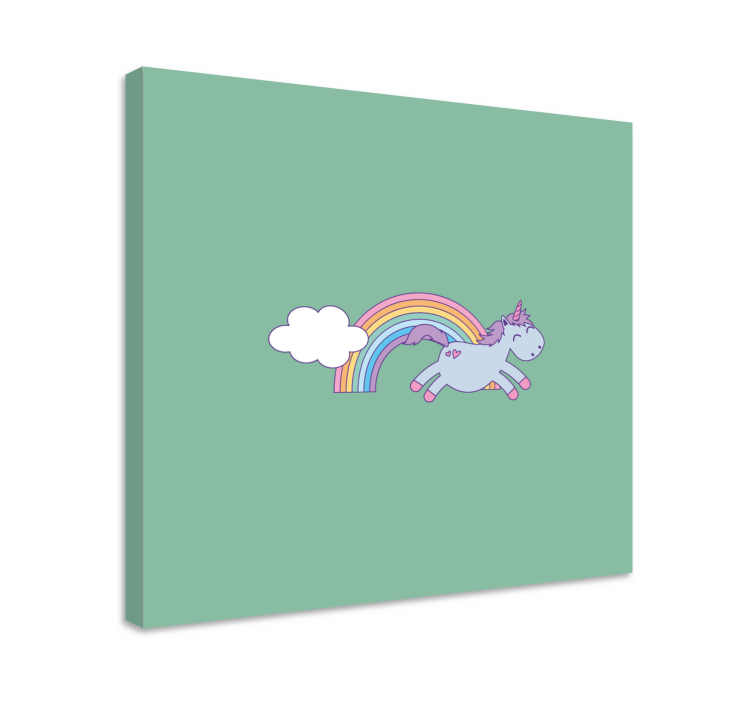 Einhorn wandbild fröhliches einhorn springen - TenStickers