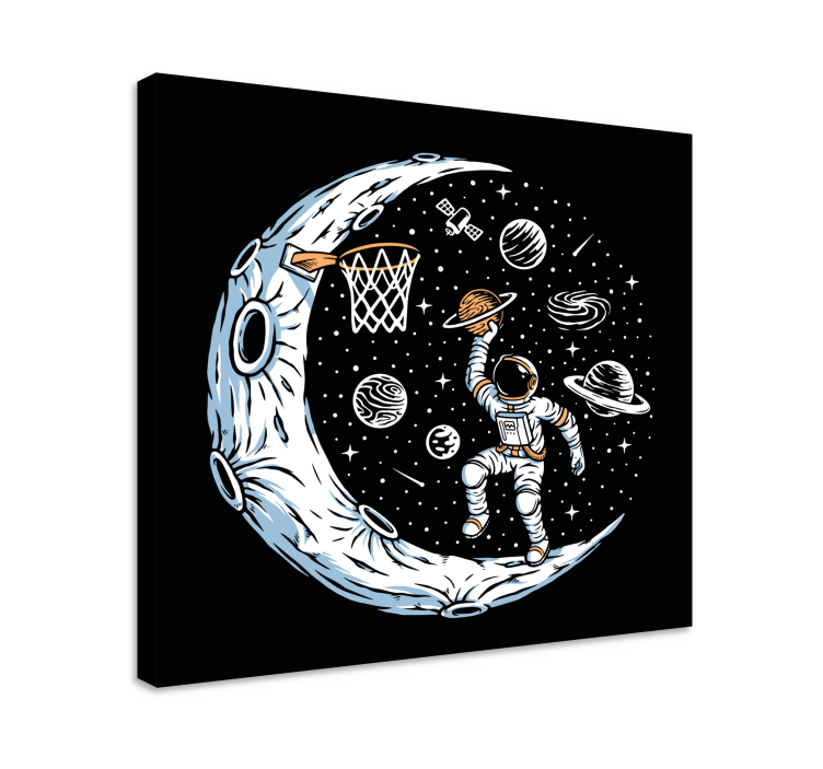 Wandbild Gaming basketball-dunk auf dem mond - TenStickers
