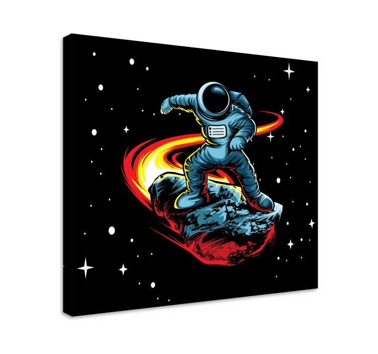 Wandbild gaming astronaut surft auf asteroid - TenStickers