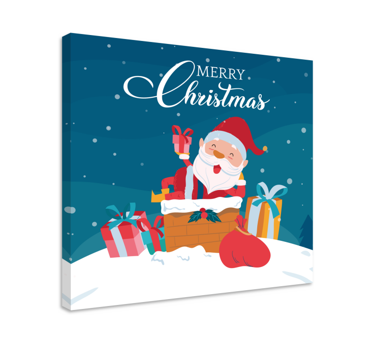 Leinwandbild weihnachtsmann mit geschenken - TenStickers