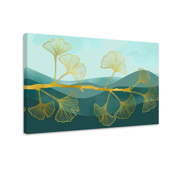 Leinwandbild ginkgo blatt reflexion - TenStickers