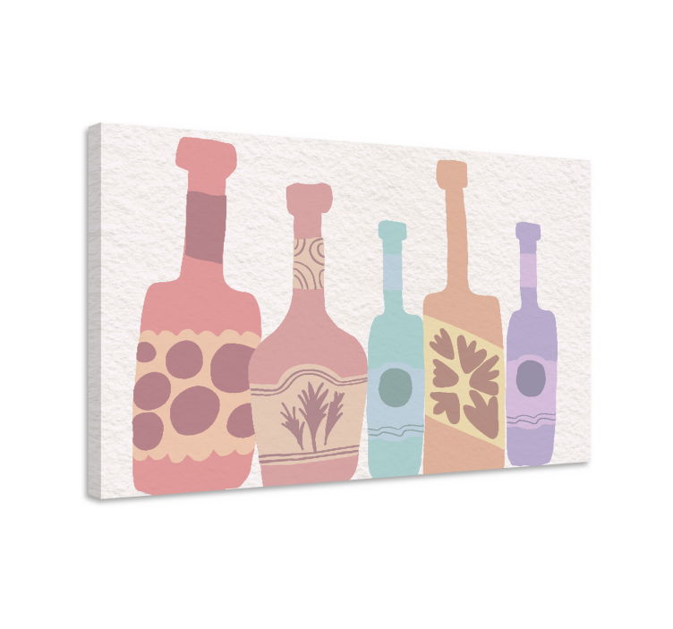 Leinwandbild ornament bunte flaschen silhouetten - TenStickers