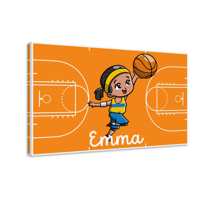 Leinwandbild kinder mädchen beim basketballspielen - TenStickers
