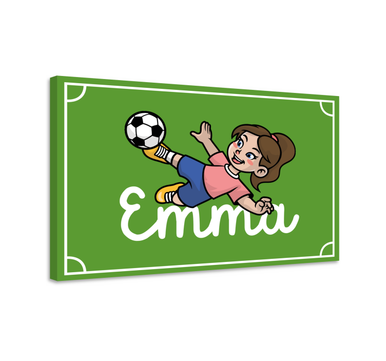 Leinwandbild personalisiert Fußballspielerin mit Namen - TenStickers