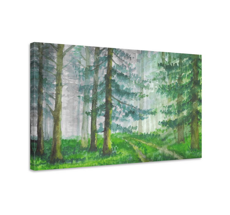 Wandbilder landschaft nebeliger waldweg - TenStickers