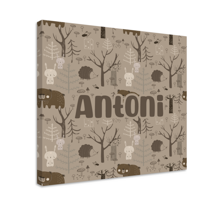 Leinwandbild babys mit niedlichen waldtieren - TenStickers