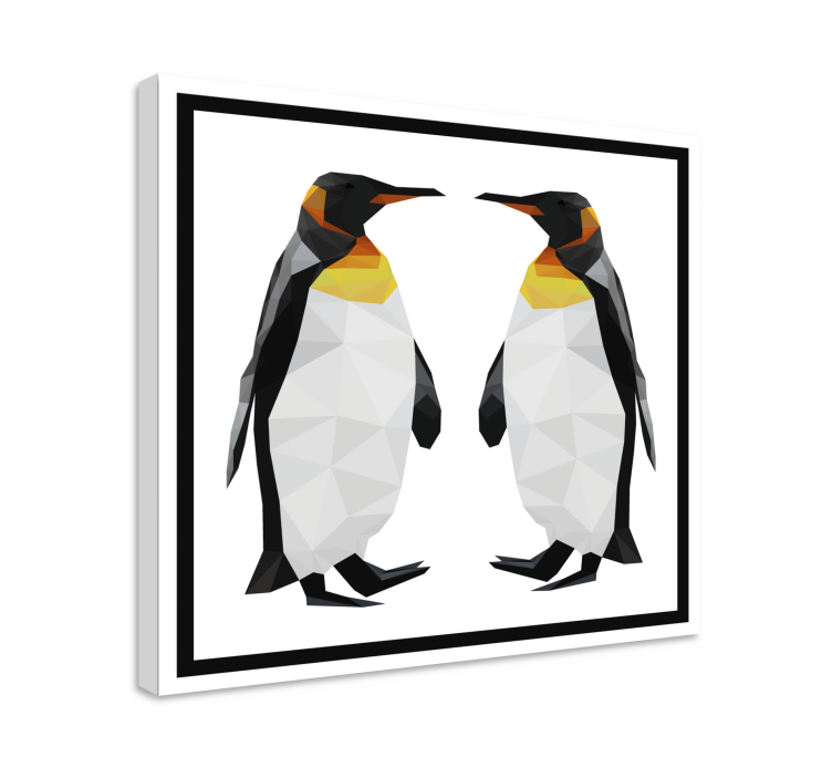 3d leinwandbild zwei geometrische pinguine - TenStickers