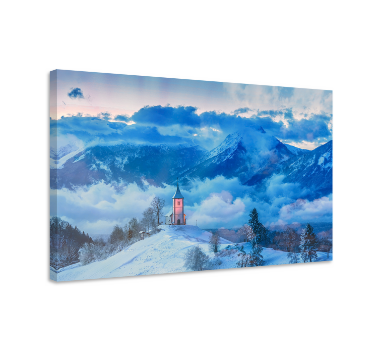 Wandbilder landschaft schneekirche im gebirge - TenStickers