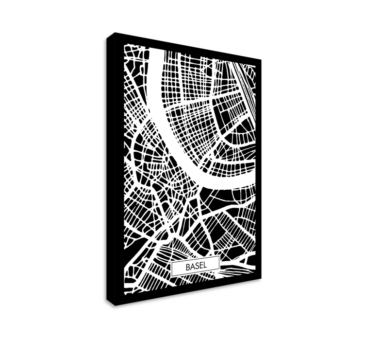Leinwandbild Karte von Basel - TenStickers