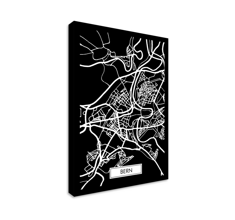 Leinwandbild karte von Bern - TenStickers