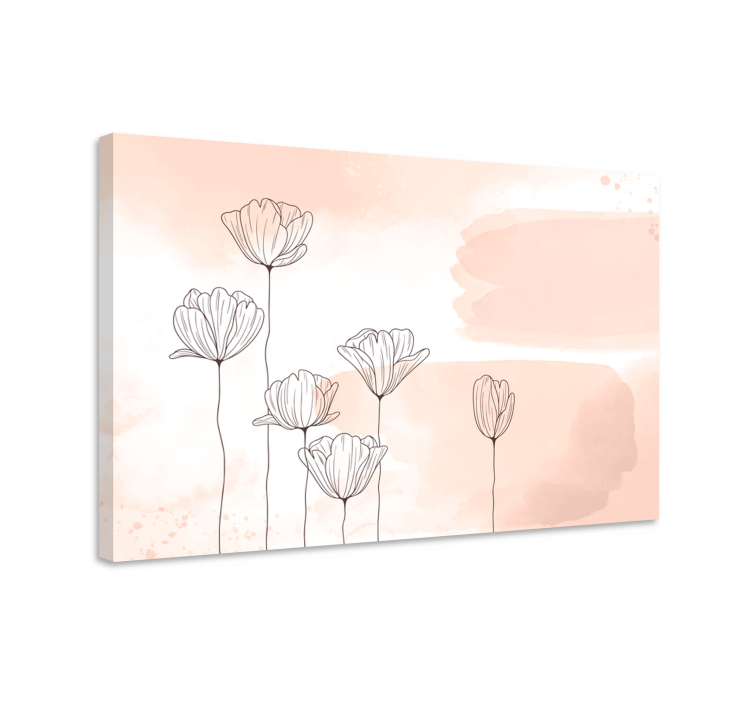 Leinwandbild Blume Blumen Linien - TenStickers