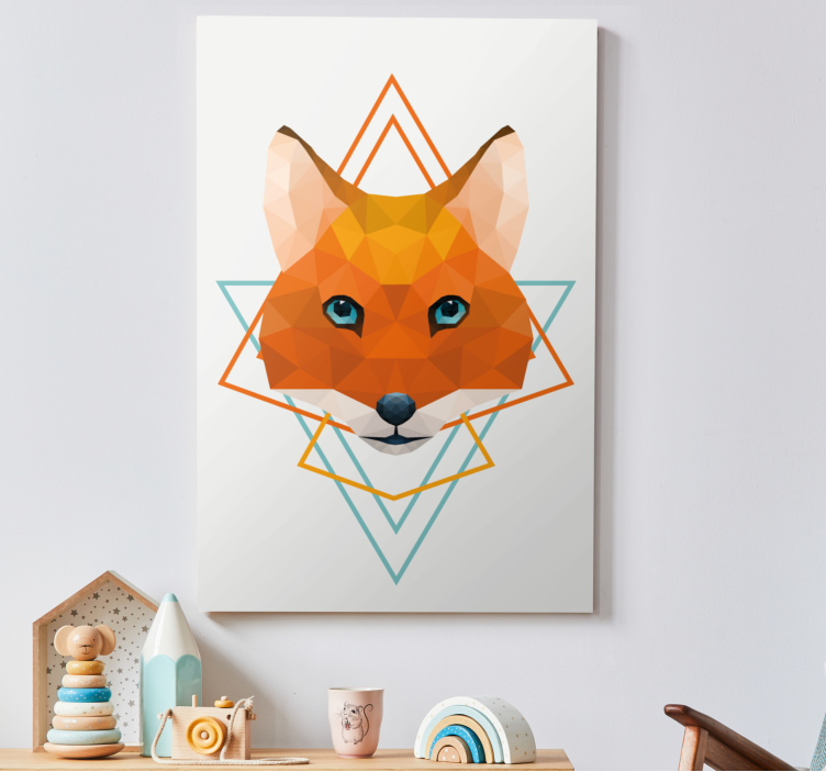 3d leinwandbild fuchs kopf im polygon-design - TenStickers