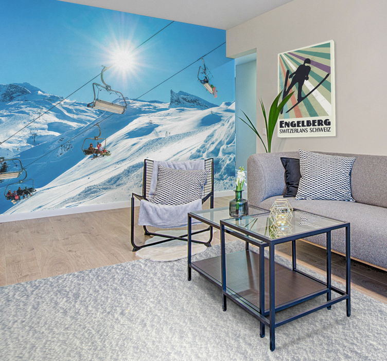 Wandbilder Vintage Engelberg Skisprung - TenStickers
