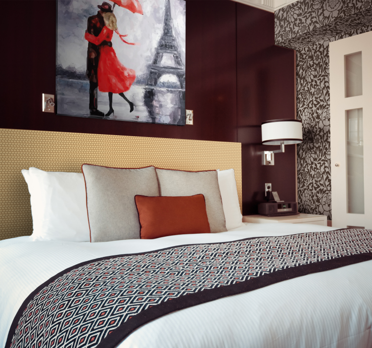 Leinwandbild elegant romantische umarmung in paris - TenStickers