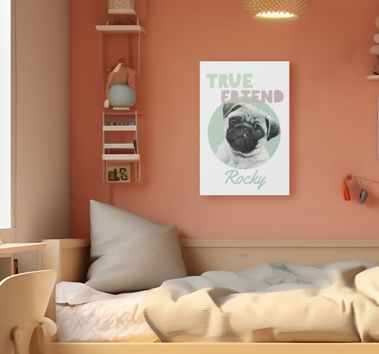 Leinwandbild personalisiert ein wahrer Freund - TenStickers