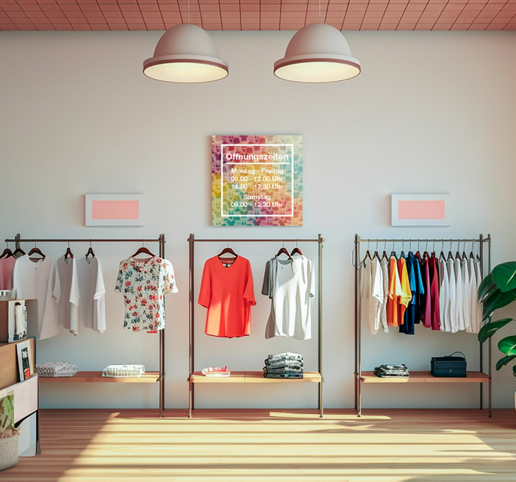 Leinwandbild Personalisiert Öffnungszeiten Bunt - TenStickers