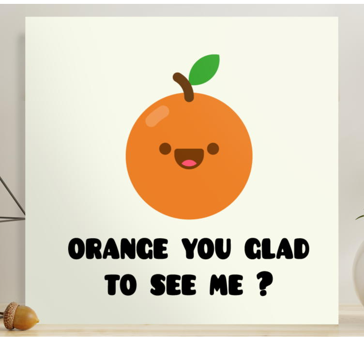 Leinwandbild Obst fröhlicher orangefarbener charakter - TenStickers