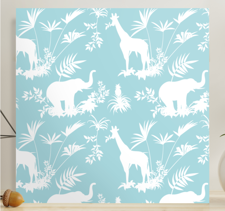 Elefanten Leinwand elefant und giraffe - TenStickers