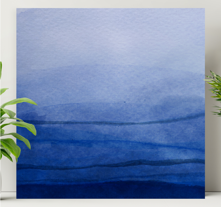 Leinwandbild abstrakt in geschichteten blautönen - TenStickers