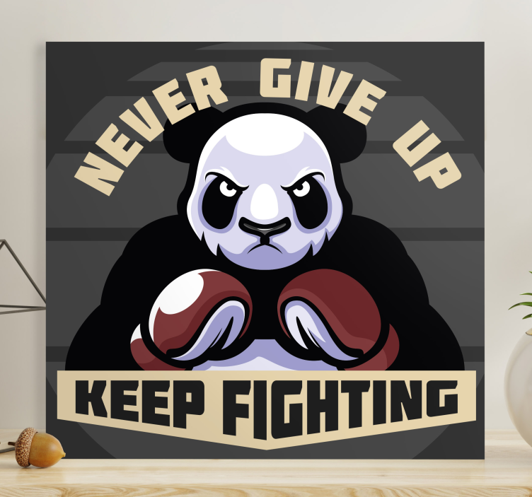 Wandbild Tier panda boxen motivation - TenStickers