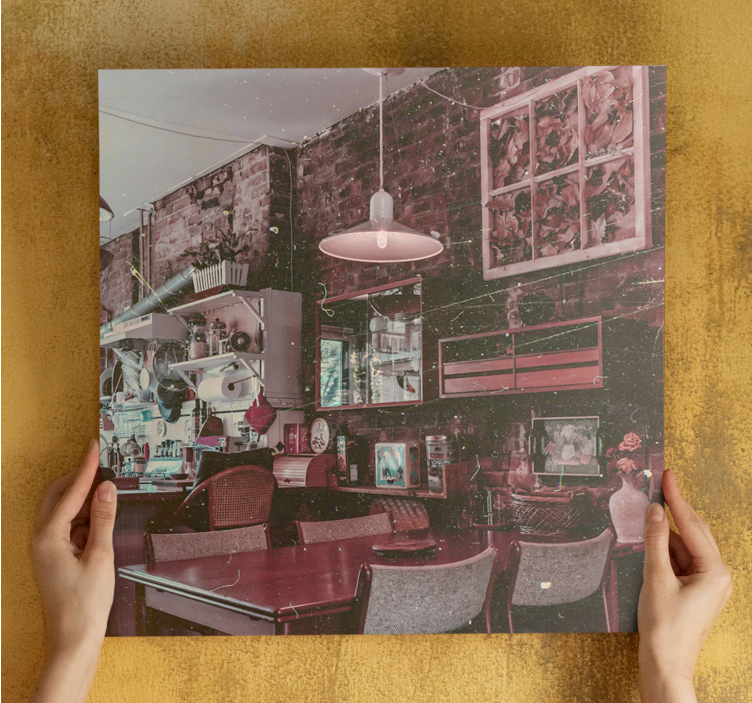 Leinwandbild vintage café szene - TenStickers